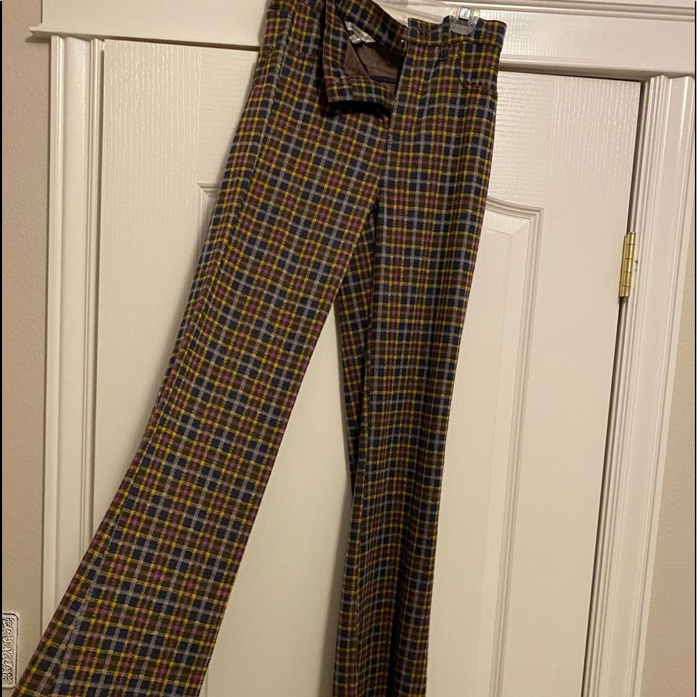 Flare Plaid Pants